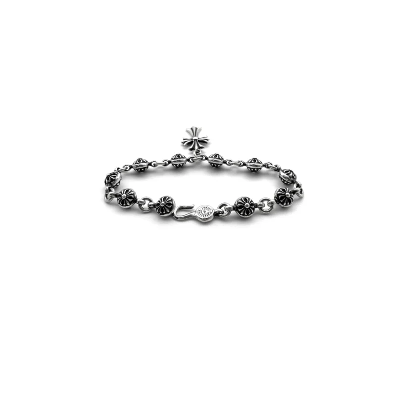 Silver Cross Ball Tiny E Bracelet Chrome Hearts Accessories for Eyewear