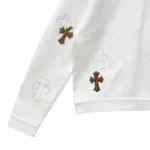 Chrome Hearts White & Leopard Cross Patch Crewneck Sweatshirt