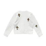 Chrome Hearts White & Leopard Cross Patch Crewneck Sweatshirt