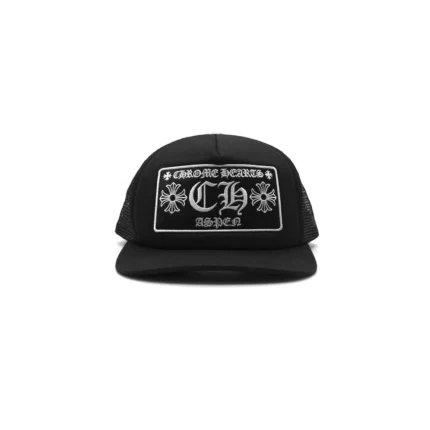 Chrome Hearts Aspen Embroidered Black Baseball Cap